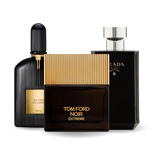 Combo de 3 perfumes: Black Orchid, Noir Extreme de Tom Ford, Prada Intense de 100 ml